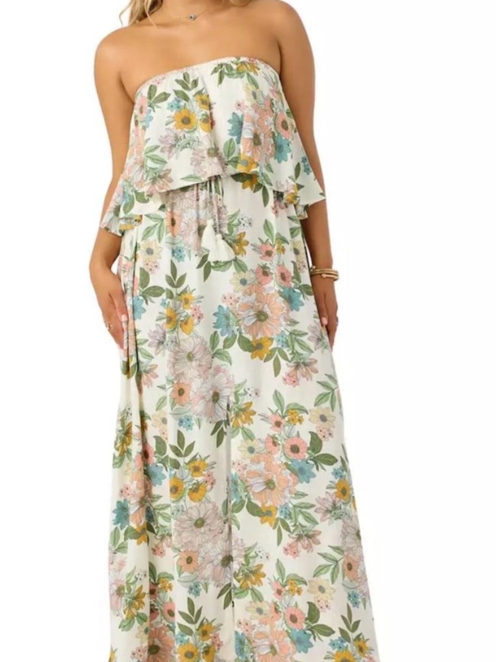 NWT O’Neill Sadie Strapless Floral Dress